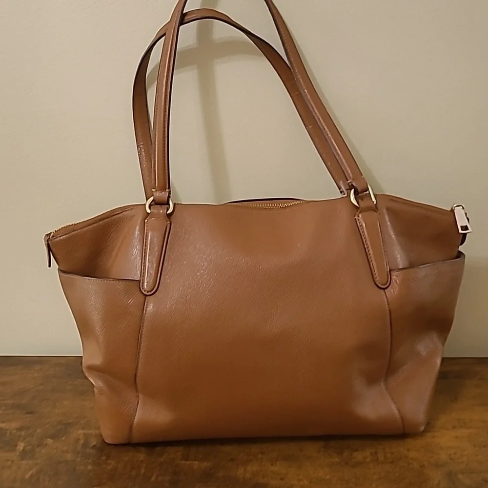 Coach Tan Leather Tote Bag with Dust Bag - Picture 6 of 16